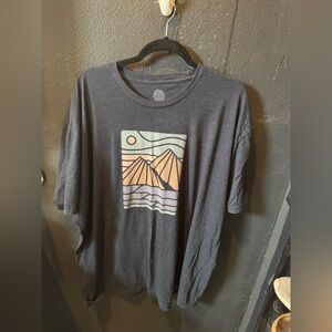 Men’s Wohven Graphic Mountain Print Dark Blue T-Shirt